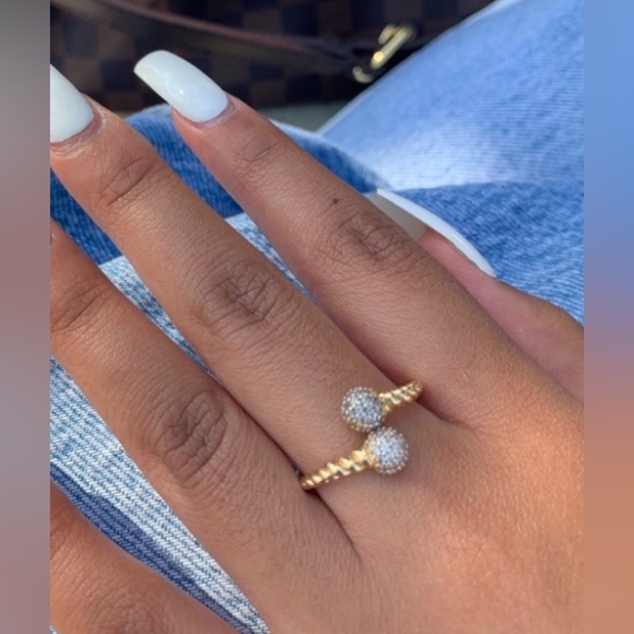 👑✅PRICE FIRM✅Genuine Dual Ball Cluster Diamond 14kt Gold Ring - Picture 3 of 16